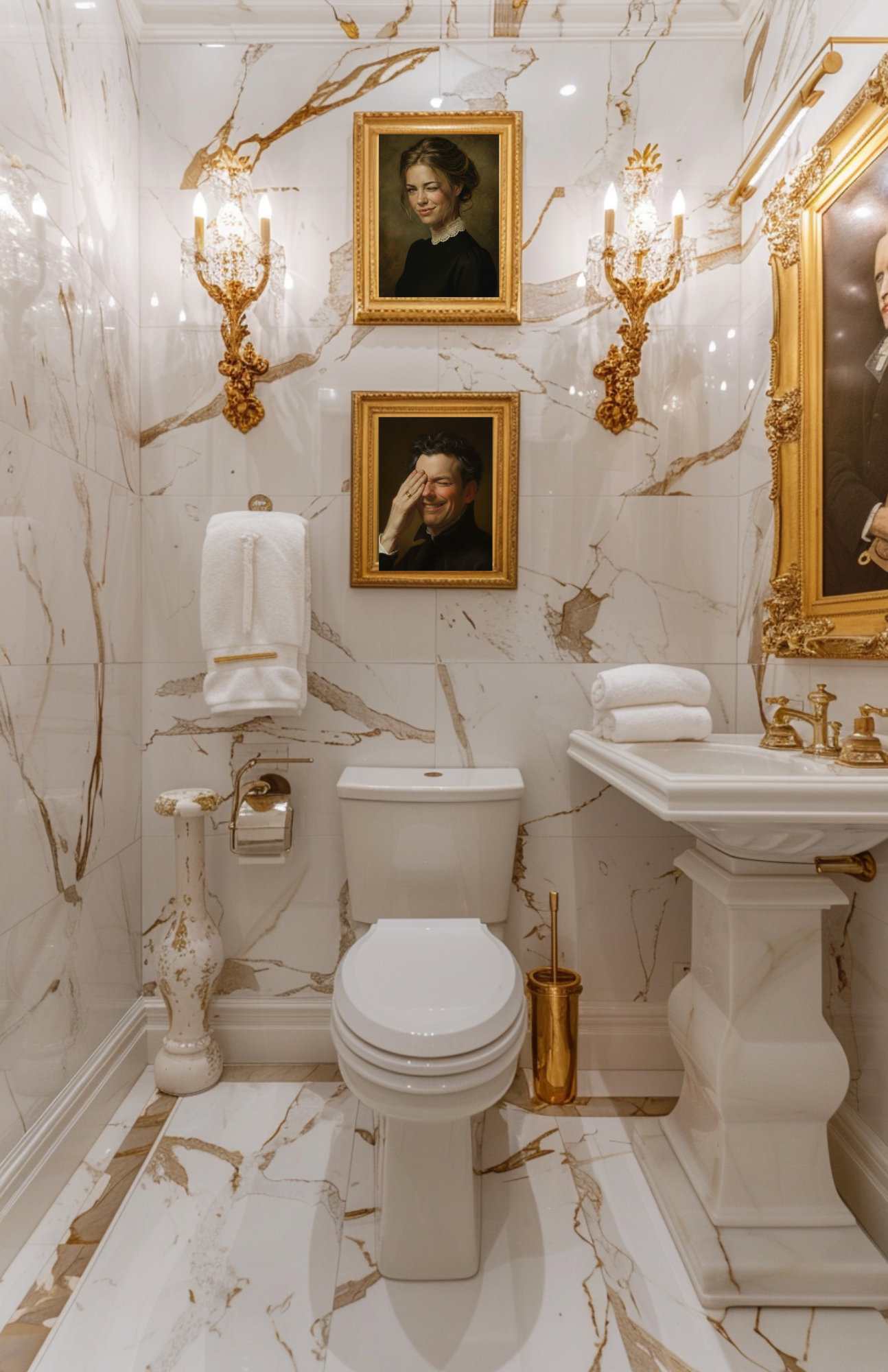 Classic & Funny Bathroom Wall Art: Please Remain Seated series