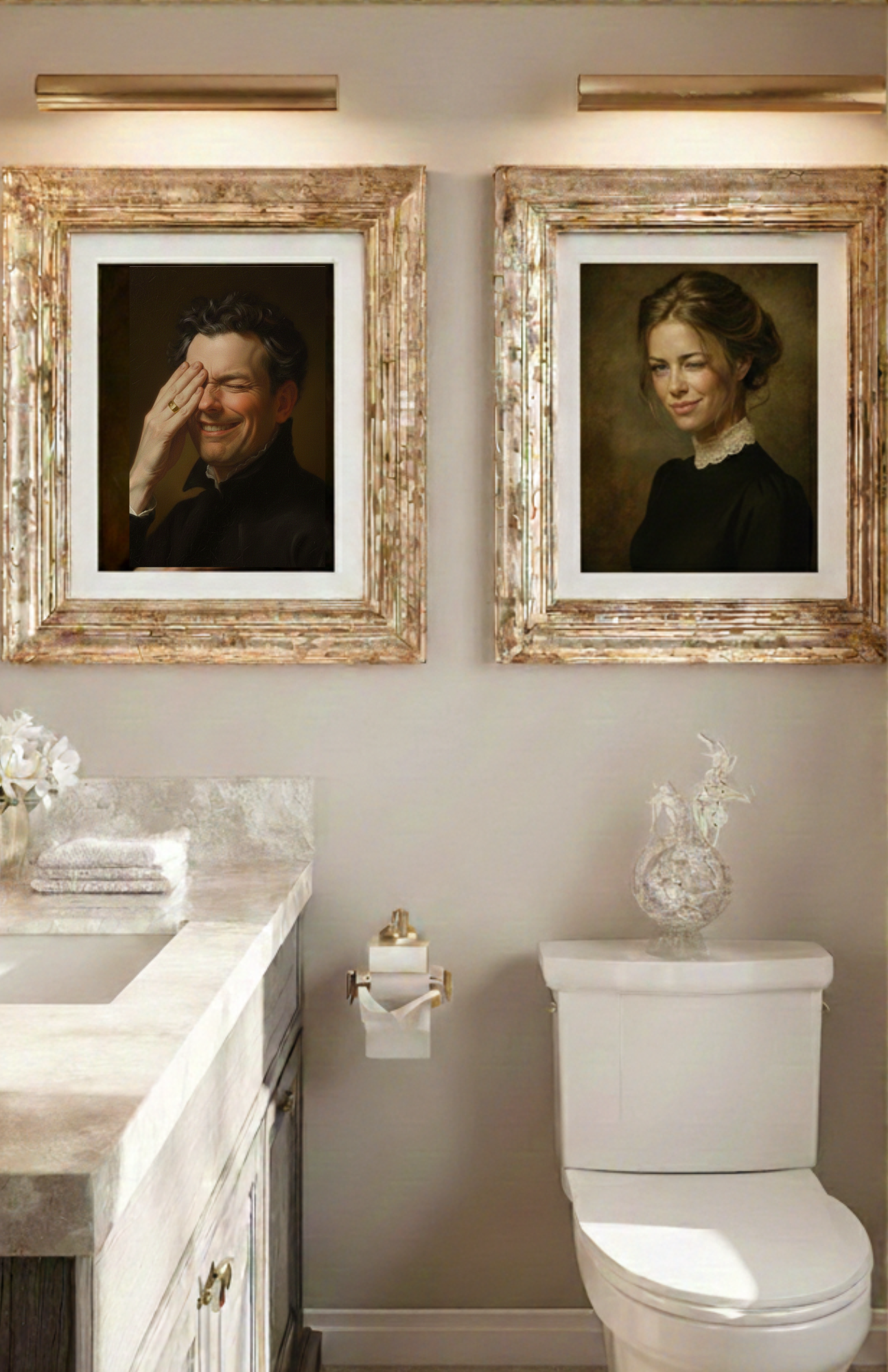 Classic & Funny Bathroom Wall Art: Please Remain Seated series